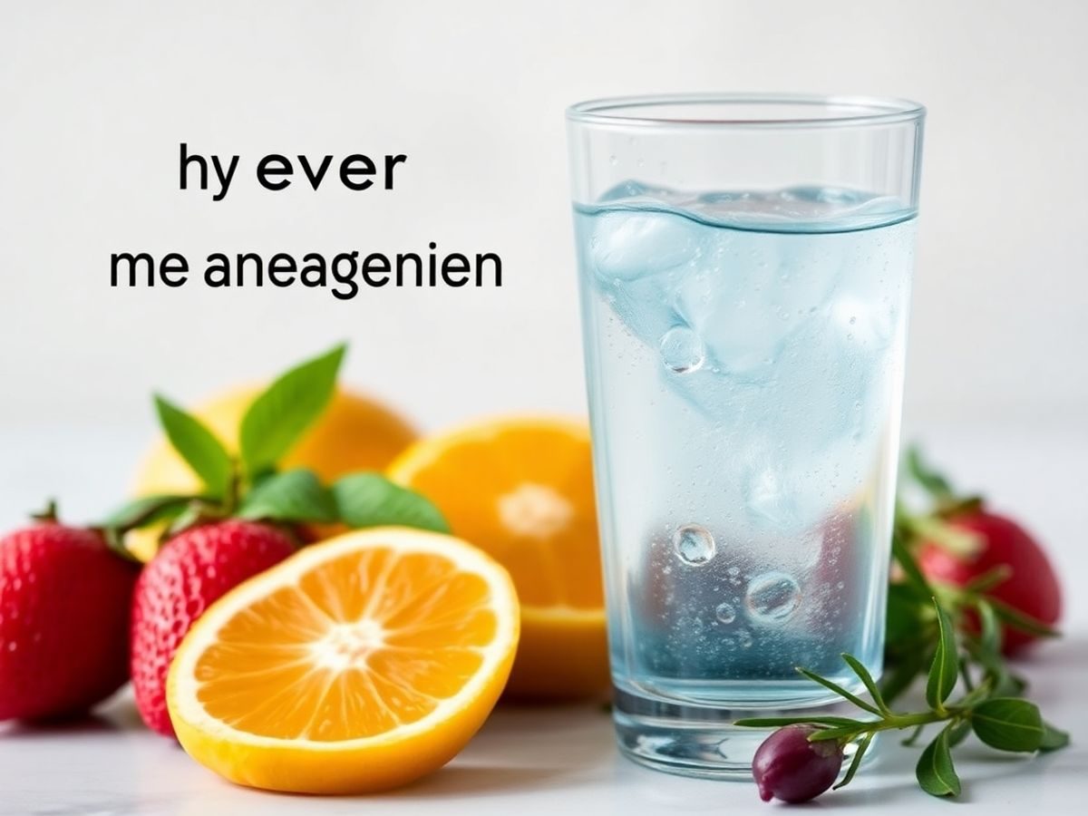 Apă proaspătă și fructe, simbolizând hidratarea în febră.