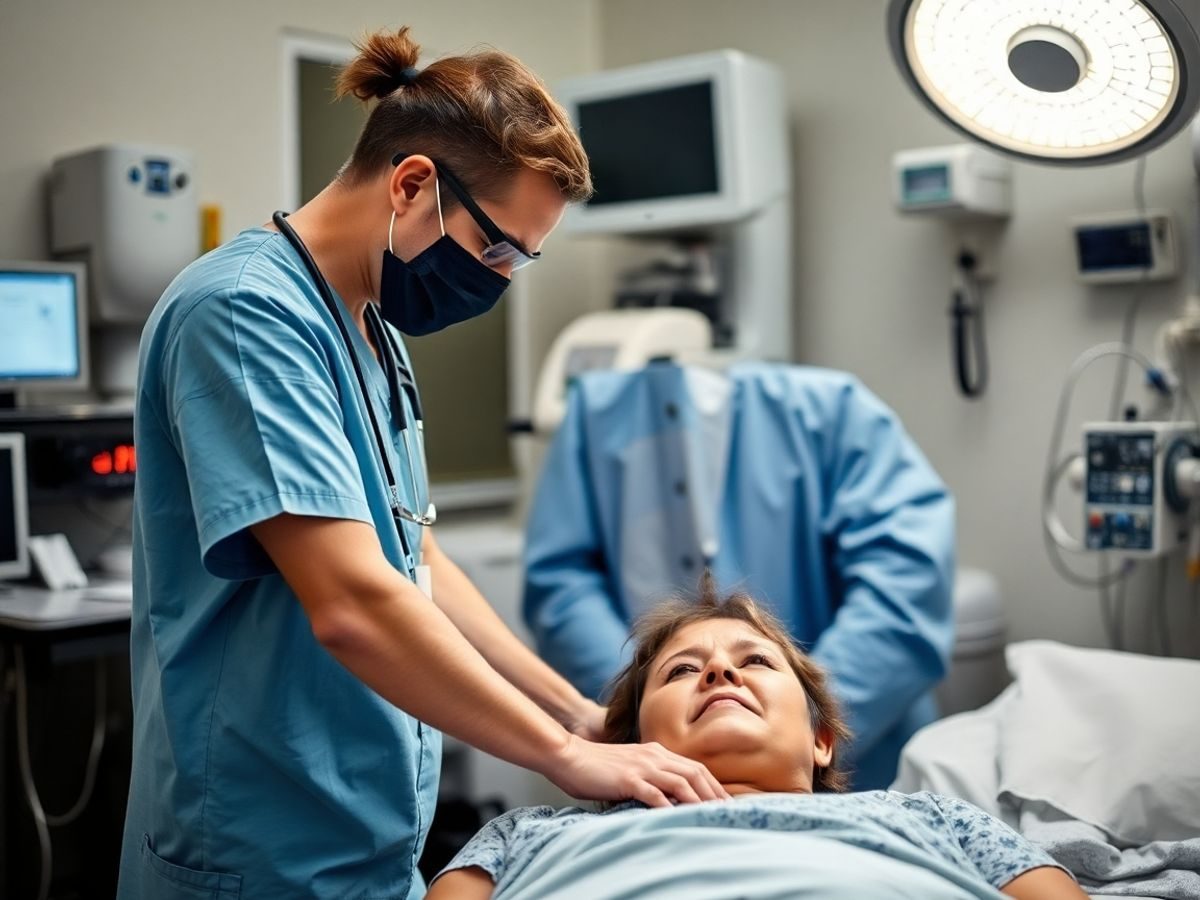 Medic în urgențe ajutând un pacient îngrijorat.